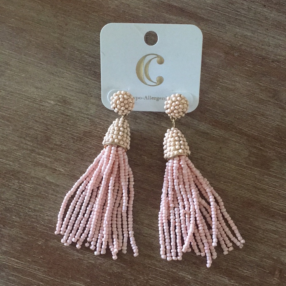 Light Pink Tassel Earrings-NWT!
